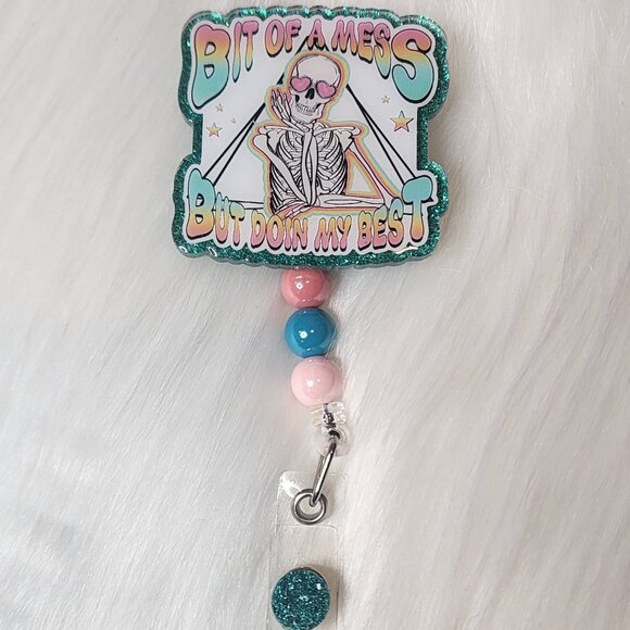 Bit of a Mess But Doing My Best Retractable Badge Reel - Picture 1 of 2